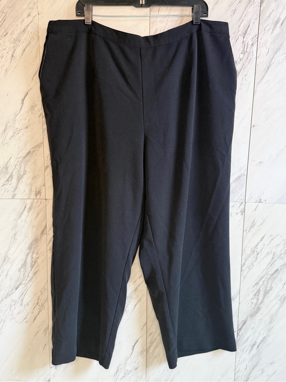 3/$50 Alfred Dunner Tailored Black Dress Pants Womens 24W Pull On Elastic Slacks